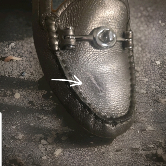 COACH Arlene Silver Leather Turnlock Driving Loafers Flats Women's Size 7.5 B - Picture 4 of 7